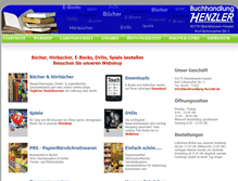 Tablet Screenshot of buchhandlunghenzler.de